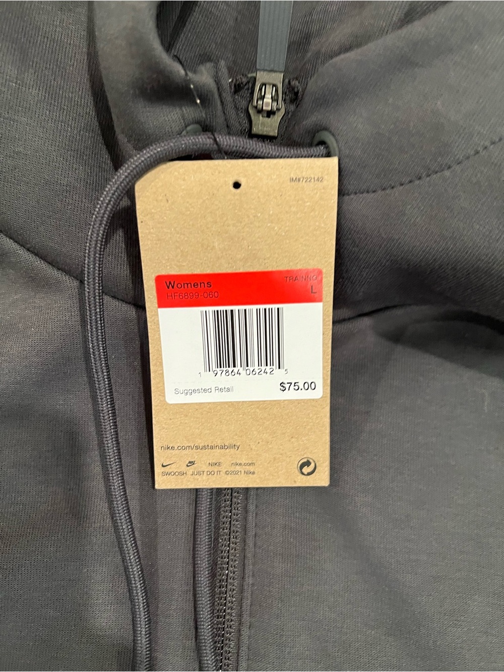 NWT-Nike charcoal Dri-FIT Full-Zip Hoodie & Joggers Set - Picture 13 of 14
